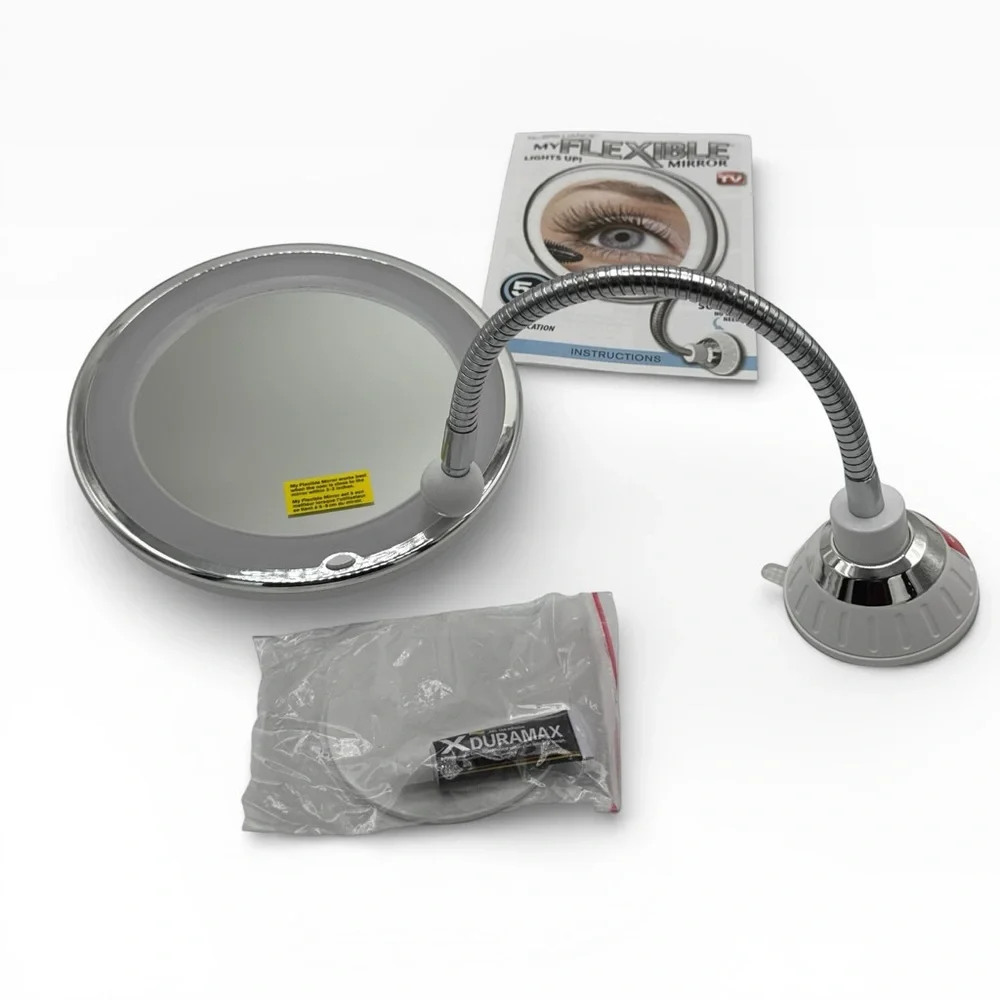Flexible Magnifying Mirror with LED Light